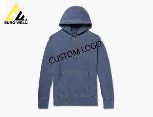 Sudadera con capucha de manga larga para hombre, bolsillo de canguro cálido, logotipo bordado 3D personalizado, 100% algodón, tejido sólido, forro de moda para - Product Image 1