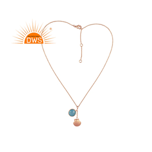 Collier pendentif en argent sterling 925 avec pierre précieuse Aqua calcédoine naturelle Fabricant de bijoux Collection délicate - Product Image 1