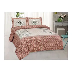 Hot Selling Luxury print fitted bedsheet duvet cover bedding set 100% Cotton king size at Factory prices Made In India