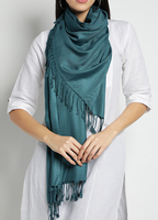 Écharpe en cachemire bleu doux de qualité supérieure pour femmes, design uni décontracté pour le printemps, châle traditionnel