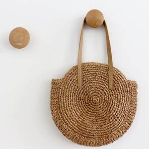 Sac fourre-tout écologique en jonc de mer naturel pour femmes sac cadeau classique avec décorations en perles et fleurs - Product Image 5