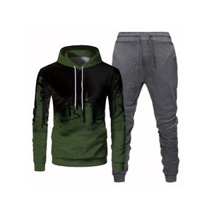Ensemble 2 pièces pour homme, coupe ajustée, sweat-shirt à capuche et pantalon de jogging, impression personnalisée de haute qualité, sublimation 3D, survêtement d'hiver - Product Image 6