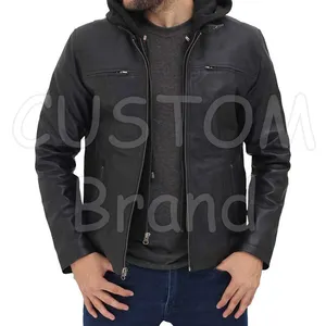 Blouson bombardier en cuir à manches longues pour club, automne et hiver