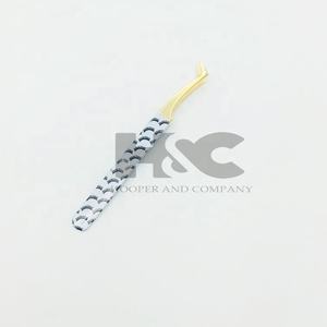 Nuevas pinzas de extensión de pestañas sólidas de volumen ruso tipo L punta puntiaguda dorada pinzas aplicadoras sostenibles de acero inoxidable visón - Product Image 3