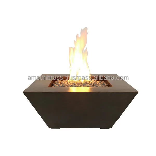 Hammered Square Shaped Fire Pit Outdoor Garden Heater Fire Pit Hammered Table High Quality Metal Fire Pit