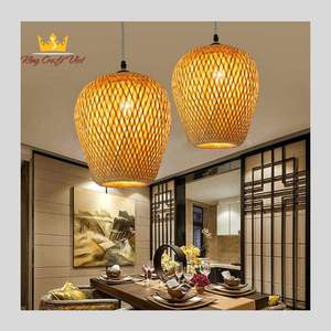 โคมไฟไม้ไผ่โบราณสำหรับเพดานโคมไฟงานฝีมือทรงกลมสไตล์ฝรั่งเศสสำหรับห้องนั่งเล่นของตกแต่งบ้าน - Product Image 4