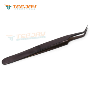Pince à épiler TEEJAY Plasma Rose Gold pour extensions de cils, pointe fine angulaire à 45 degrés, en acier inoxydable, 12,5 cm, isolation optimale - Product Image 3