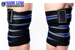 Enveloppe de genou avec support élastique-Mélange de coton pour l'haltérophilie, la dynamophilie et les entraînements de gymnastique | Élevez votre forme physique - Product Image 2