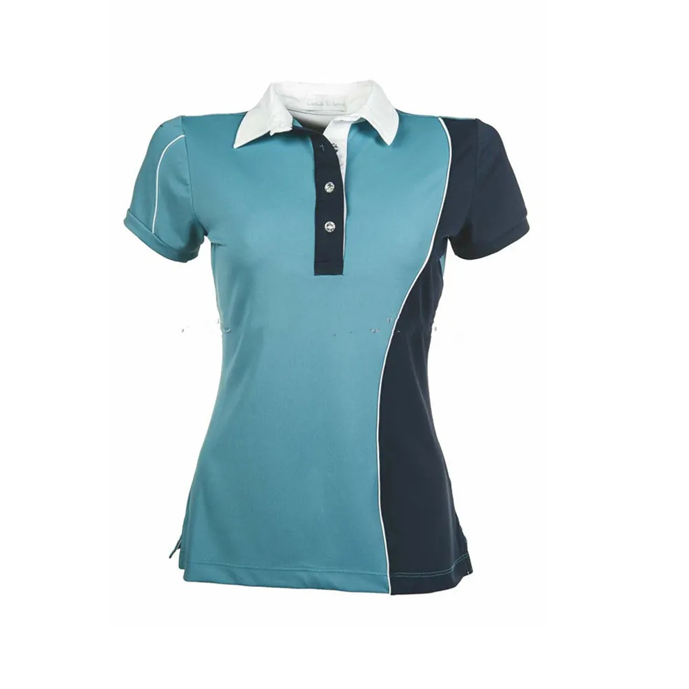 Melhor preço personalizado tamanho melhor material cavalo mulheres polo camisas para competição do fornecedor confiável indiana