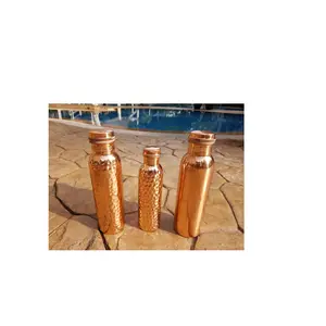 High quality copper water bottle for gym and camping copper water bottle for bulk wholesaler hammered copper bottle