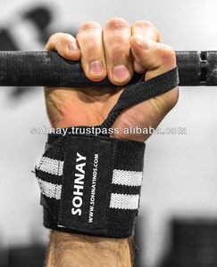 Muñequeras de algodón resistentes unisex, guantes de entrenamiento con logotipo de colores personalizados para levantamiento de pesas, Protección deportiva de seguridad - Product Image 2