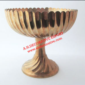 Bol de service à piédestal en cuivre Antique pour décoration de Table bol à fleurs en métal de haute qualité sur socle pour décoration de mariage - Product Image 4