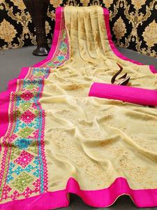 Nuevo atractivo Festival Wear Satin Digital Printed Saree con blusa Piece Indian Women Wear Sari Precio bajo Venta al por mayor Surat Apparel - Product Image 5