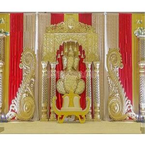 Decoración de escenario de celebración de boda decoración de escenario de recepción tradicional india mejor configuración de decoración de escenario de boda hindú - Product Image 1