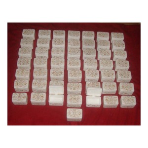 Pure White Marble Yellow Mother Of Pearl Decorative Boxes