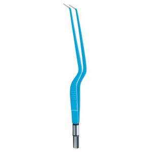 MedicalSurgical Baïonnette ophtalmique Pince bipolaire européenne coudée vers le bas 20.0 cm Acier inoxydable CE ISO approuvé - Product Image 1