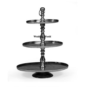 Soporte de pastel de Metal pulido brillante Soporte de pastel de diseñador hecho a mano de alta calidad Soporte de pastel de lujo superventas superior redondo - Product Image 3