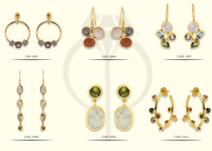 Boucles d'oreilles pendantes en pierre de lune blanche et pêche véritable faites à la main en argent sterling 925 avec or Casa de Plata Occasion de mariage - Product Image 2