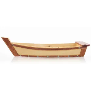 Wooden Ship Model High Quality Display Case For - Wooden Sushi Boat Serving Tray Small