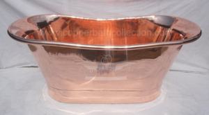 Bañera independiente de cobre brillante antiguo de diseñador moderno, función de remojo de Hotel de estilo Bateau Victoriano de clase alta - Product Image 3