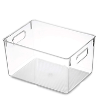 Casiers de rangement pour réfrigérateur, armoire/tiroir, conteneurs de cuisine empilables, avec poignées, sans BPA, transparent