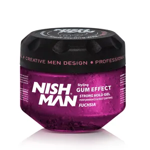 持久有效的保持与新的pances制成的Nishman Pro胶效果头发定型凝胶紫红色G2