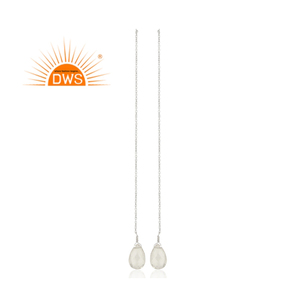 Natural <b>Crystal</b> Gemstone <b>Earrings</b> Jewelry Wholesale Sterling Silver Dangle Link Chain <b>Earring</b> Jewelry Manufacturer - Product Image 2