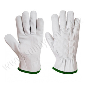 White Goatskin Leather Work <b>Gloves</b> for Men and Women - Product Image 4