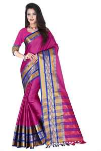 Saree en soie Banarasi avec chemisier non cousu avec vêtements traditionnels multicolores en vêtement ethnique ethnique - Product Image 4