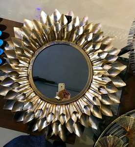 Espejo de pared decorativo con marco de Metal, decoración para el hogar, gran belleza, alambre y forma de anillo colgante, Color cobre - Product Image 4