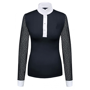 Camisas ecuestres con estilo para mujer, tops de manga larga para eventos de equitación funcionales, prendas de secado rápido, capas base y tops de espectáculo - Product Image 6