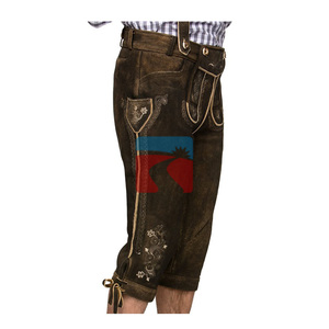 Authentic <b>Mens</b> Bavarian Leather Lederhosen Traditional German Oktoberfest Costume Shorts - Product Image 2