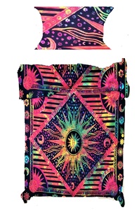 Réversible coton brûlant soleil Mandala imprimé housse de couette literie double taille avec taie d'oreiller couette par les expéditeurs indiens - Product Image 5