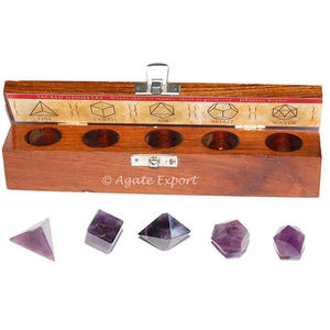 Juego de Geometría Sagrada de amatista curativa piedra Natural cuarzo Feng Shui amor Chakra decoraciones para el hogar grabados de piedras preciosas - Product Image 1