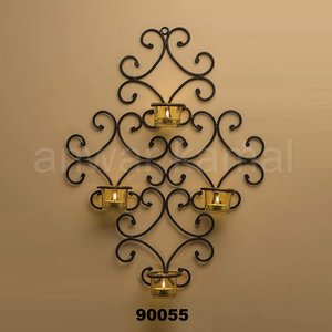 Black Wall <b>Sconce</b> 4 Votive <b>Candle</b> Holder - Product Image 1