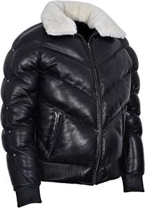 Veste en duvet épaisse noire à motif de lettres personnalisées Veste pour homme Manteau court d'hiver Bomber Doudoune à bulles grande taille pour homme - Product Image 3