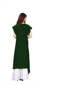 Plus belle et fantaisie Kurti dames coton rayonne femmes dernière conception de mode prêt à porter bas prix avec Palazzo robe en gros ethnique - Product Image 5