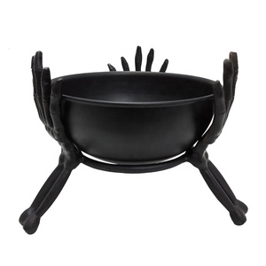 Wholesale Bulk High Quality Metal Round Bowl With Stand Hand Bone Design For Table <b>Top</b> Decorative <b>Halloween</b> Handmade - Product Image 1