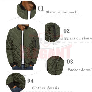 Veste matelassée décontractée personnalisée pour hommes, tout nouveau style de laine et polyester de haute qualité avec rembourrage chaud à bulles à col montant pour l'hiver - Product Image 3