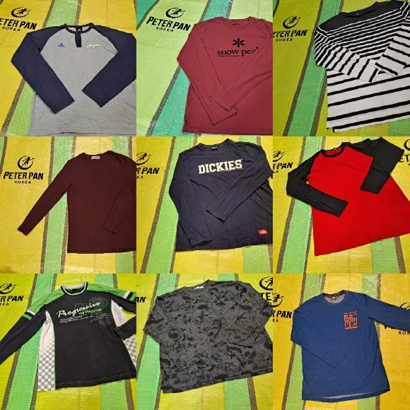 Used clothes(clothing) : Men Roundneck T-shirts L/S(bale)