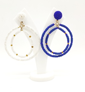New Arrival Multicolor SequinsผสมลูกปัดDrop Hoopต่างหูเครื่องประดับของขวัญพิเศษสำหรับคริสต์มาสขายส่ง - Product Image 3