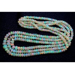 Perles à facettes en opale éthiopienne, pierres rondes naturelles de 16 pouces, de qualité supérieure, livraison gratuite - Product Image 3