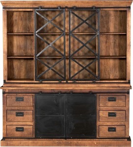 Vintage Industrial Modern Antique Bar and Wine Large 2 Part Cabinet Rough Finish Wood Furniture from India