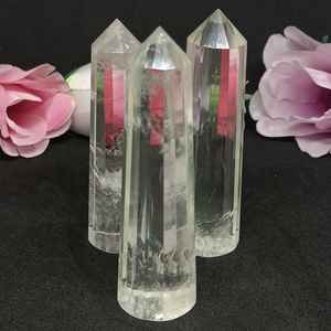 Wholesale Premium Quality Natural Clear Quartz Crystal Obelisk 16 Faceted Point Tower Polished Healing Crystal <b>Massage</b> Wand - Product Image 4