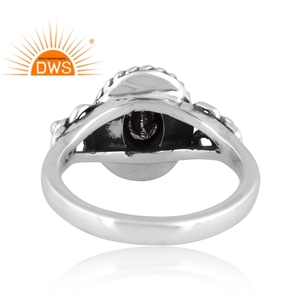 Handmade Oxidized Sterling Silver Natural Black Rutile Gemstone <b>Statement</b> <b>Ring</b> Jewelry For Women Gift For Her - Product Image 4