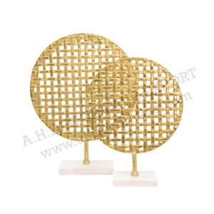 Escultura decorativa de Mesa para el hogar en Base de mármol Oficina Escritorio Diseño de lujo Adornos de metal Figura Escultura redonda de aluminio - Product Image 4