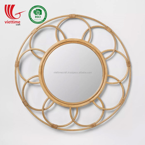 กระจกหวายรูปดอกไม้สำหรับตกแต่งบ้านทำจากเวียดนาม - Product Image 1