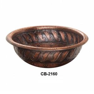 Lavabo de salle de bain en cuivre de luxe fait à la main - Product Image 1