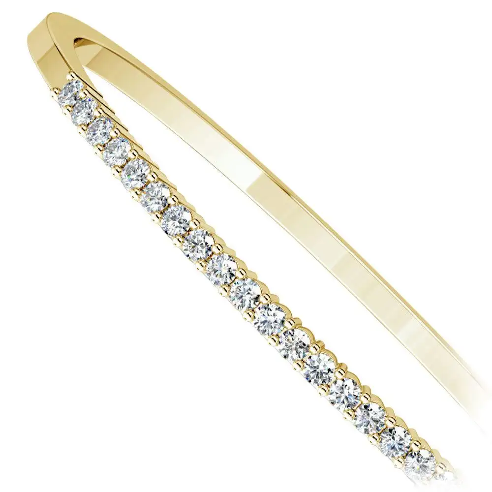 Tasarımcı 14k/18k sarı altın beyaz altın doğal elmas bilezik düğün band bileklik nişan hediye aşk bir toptan teklif