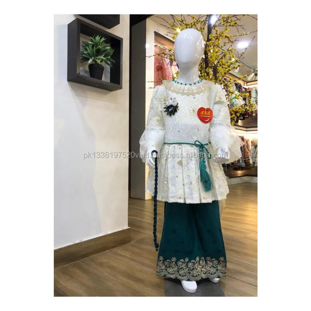 Pakistaniコットンスーツコットンanarkali salwar kameezデザインコットンフラッパースーツ女の赤ちゃん用